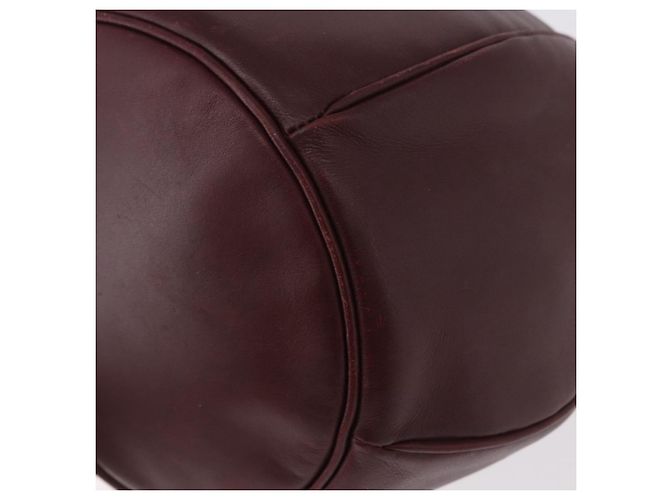 16 Céline Bolsa de Ombro CELINE Must Line em Couro Bordeaux Ouro Auth bs35428 - vista 11