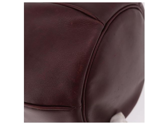 16 Céline Bolsa de Ombro CELINE Must Line em Couro Bordeaux Ouro Auth bs35428 - vista 12