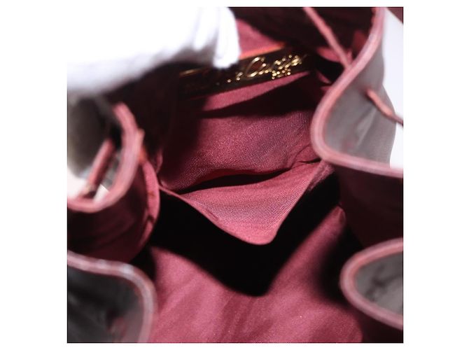 16 Céline Bolsa de Ombro CELINE Must Line em Couro Bordeaux Ouro Auth bs35428 - vista 20