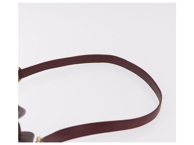 16 Céline Bolsa de Ombro CELINE Must Line em Couro Bordeaux Ouro Auth bs35428 - vista 8