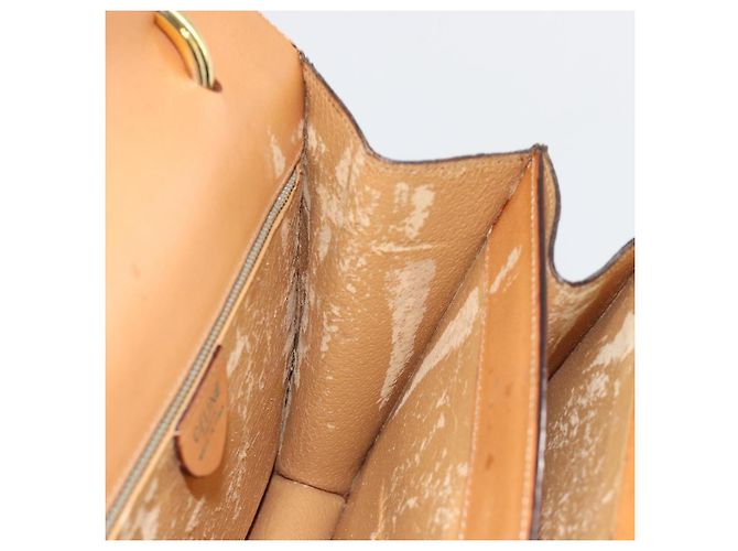 Céline Borsa CELINE Macadam Canvas PVC Pelle Marrone Oro Auth 182076 D'oro - vista 18