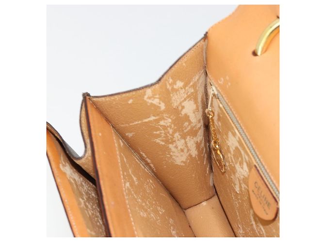 Céline Borsa CELINE Macadam Canvas PVC Pelle Marrone Oro Auth 182076 D'oro - vista 19