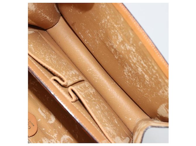 Céline Borsa CELINE Macadam Canvas PVC Pelle Marrone Oro Auth 182076 D'oro - vista 22