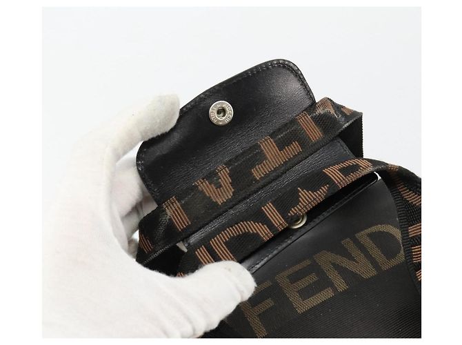 FENDI Handtasche Canvas Schwarz Silber Auth bs35371 - Ansicht 9