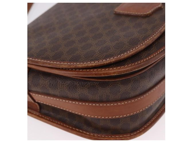 Céline CELINE Macadam Canvas Schultertasche PVC Leder Braun Gold Auth 183989 Golden - Ansicht 10