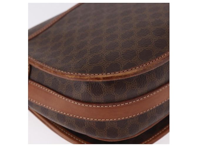 Céline CELINE Macadam Canvas Schultertasche PVC Leder Braun Gold Auth 183989 Golden - Ansicht 12