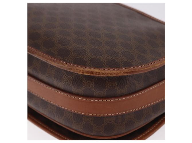 Céline CELINE Macadam Canvas Schultertasche PVC Leder Braun Gold Auth 183989 Golden - Ansicht 13