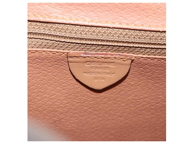 Céline CELINE Macadam Canvas Schultertasche PVC Leder Braun Gold Auth 183989 Golden - Ansicht 17