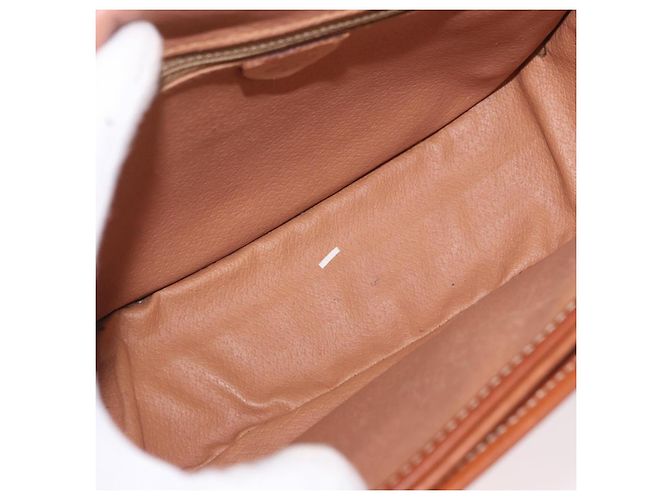 Céline CELINE Macadam Canvas Schultertasche PVC Leder Braun Gold Auth 183989 Golden - Ansicht 18