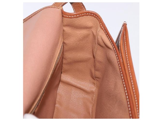 Céline CELINE Macadam Canvas Schultertasche PVC Leder Braun Gold Auth 183989 Golden - Ansicht 19
