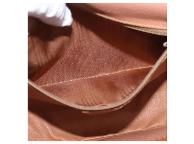 Céline CELINE Macadam Canvas Schultertasche PVC Leder Braun Gold Auth 183989 Golden - Ansicht 23