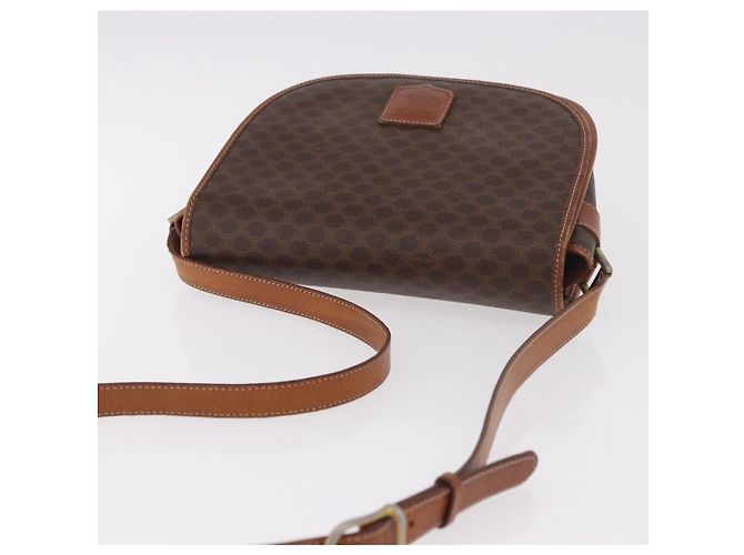 Céline CELINE Macadam Canvas Schultertasche PVC Leder Braun Gold Auth 183989 Golden - Ansicht 6