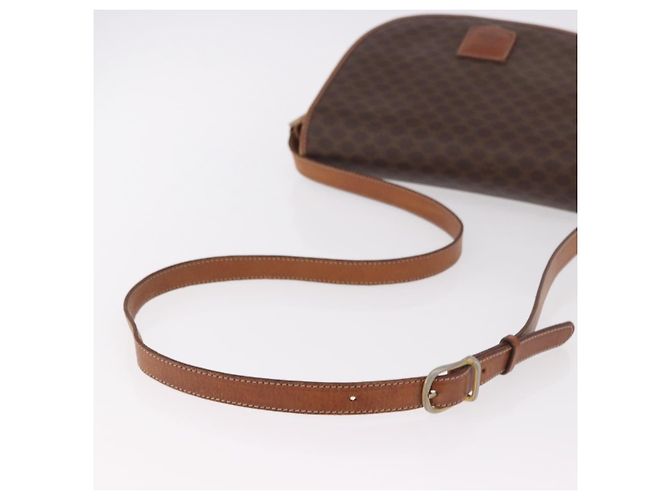 Céline CELINE Macadam Canvas Schultertasche PVC Leder Braun Gold Auth 183989 Golden - Ansicht 7