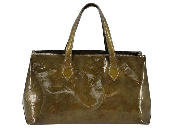 LOUIS VUITTON Monogram Vernis Wilshire PM Bag Gris Art Deco M91627 Auth 181471 Grigio - vista 3