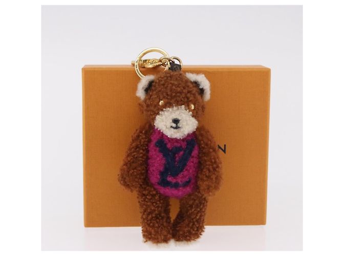 LOUIS VUITTON Monogram Teddy Porte Cles LV Teddy Bear Charm M69854 Auth 184130M Marrone - vista 12