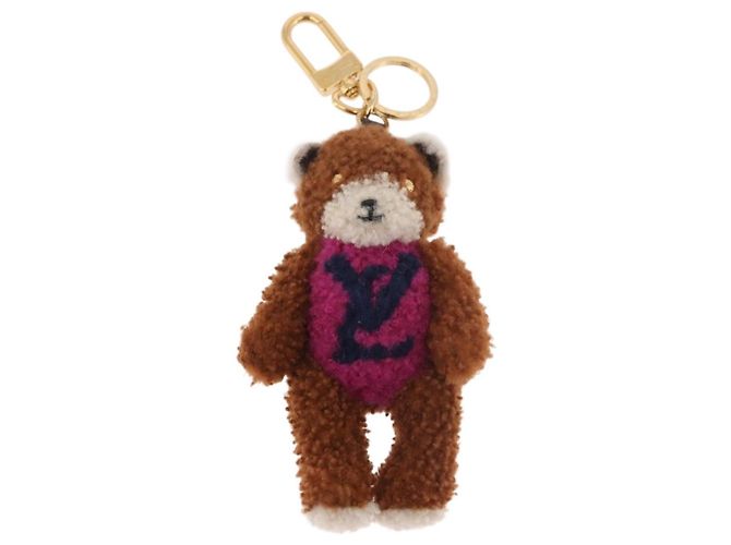LOUIS VUITTON Monogram Teddy Porte Cles LV Teddy Bear Charm M69854 Auth 184130M Marrone - vista 13