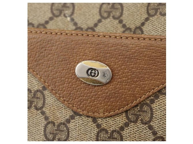 Borsa Tote GUCCI GG Supreme Web Sherry Line PVC Beige 39 02 003 Auth 182725 - vista 16