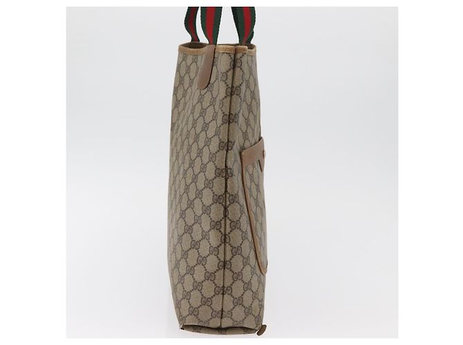 Borsa Tote GUCCI GG Supreme Web Sherry Line PVC Beige 39 02 003 Auth 182725 - vista 6