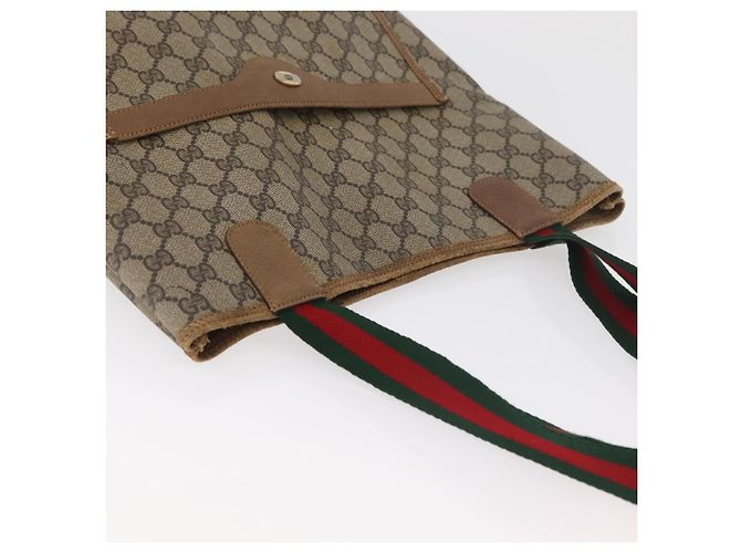 Borsa Tote GUCCI GG Supreme Web Sherry Line PVC Beige 39 02 003 Auth 182725 - vista 8