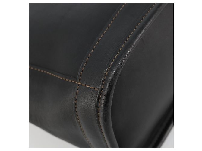 Borsa Coach in pelle nera e oro Auth 183167 Nero D'oro - vista 13