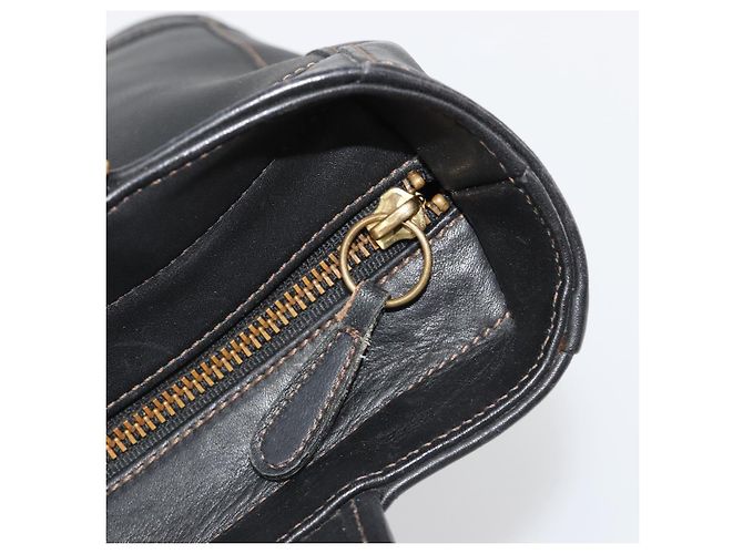 Borsa Coach in pelle nera e oro Auth 183167 Nero D'oro - vista 15