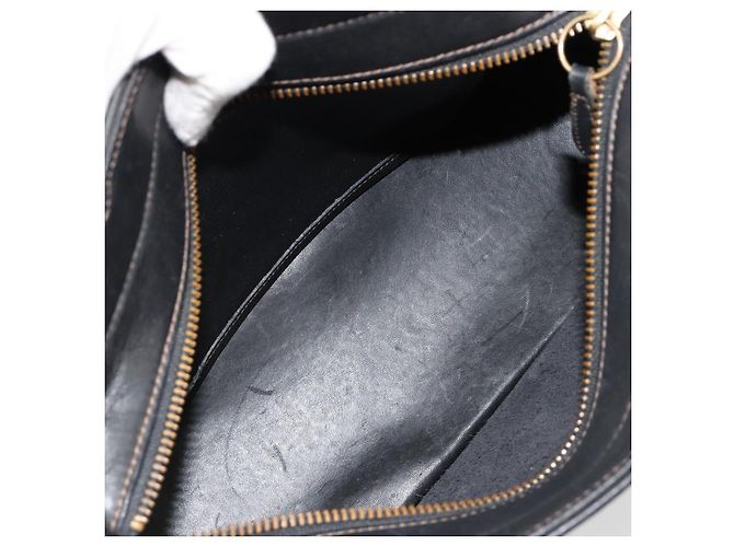 Borsa Coach in pelle nera e oro Auth 183167 Nero D'oro - vista 17