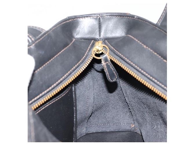 Borsa Coach in pelle nera e oro Auth 183167 Nero D'oro - vista 18