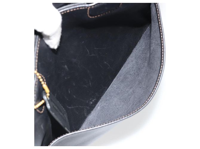 Borsa Coach in pelle nera e oro Auth 183167 Nero D'oro - vista 21