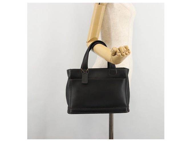 Borsa Coach in pelle nera e oro Auth 183167 Nero D'oro - vista 22