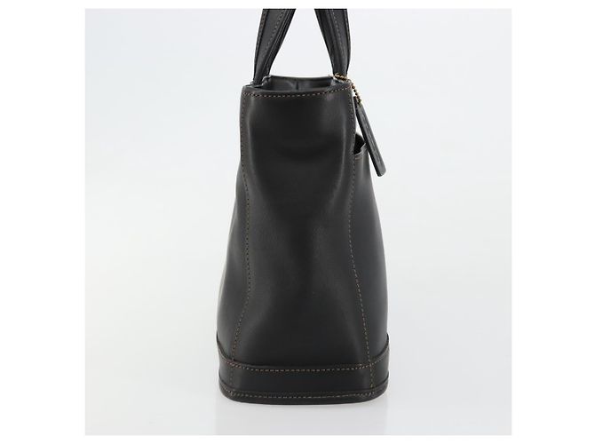 Borsa Coach in pelle nera e oro Auth 183167 Nero D'oro - vista 4