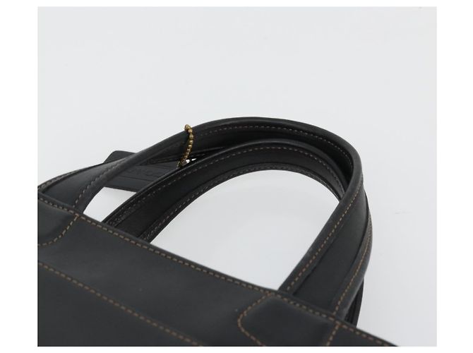 Borsa Coach in pelle nera e oro Auth 183167 Nero D'oro - vista 8