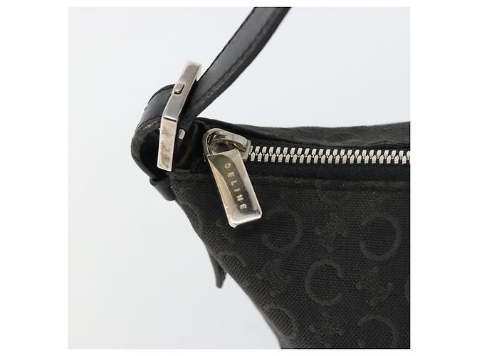 Céline Borsa a tracolla CELINE C Macadam Canvas Nera Argento Auth 183678A Nero - vista 15