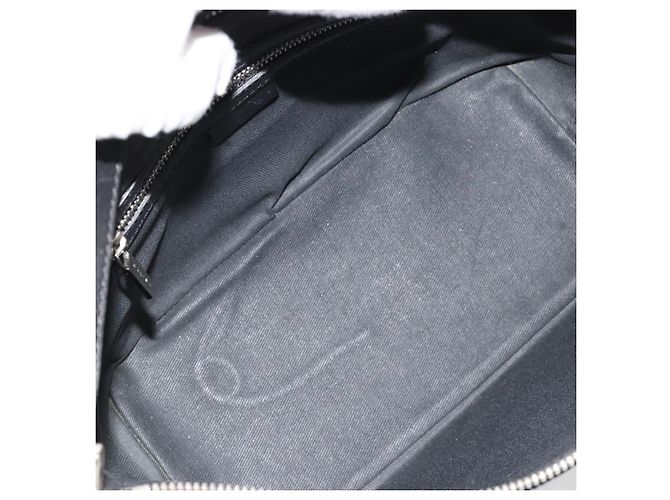 Céline Borsa a tracolla CELINE C Macadam Canvas Nera Argento Auth 183678A Nero - vista 17