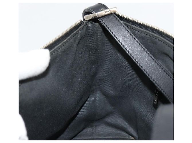 Céline Borsa a tracolla CELINE C Macadam Canvas Nera Argento Auth 183678A Nero - vista 19