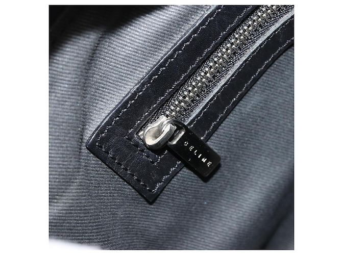 Céline Borsa a tracolla CELINE C Macadam Canvas Nera Argento Auth 183678A Nero - vista 20