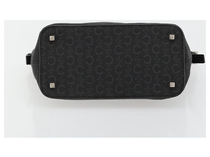 Céline Borsa a tracolla CELINE C Macadam Canvas Nera Argento Auth 183678A Nero - vista 9