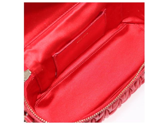Borsa a tracolla vanity Miu Miu Matelasse in pelle 2way Rosso Oro Auth 182585A D'oro - vista 21