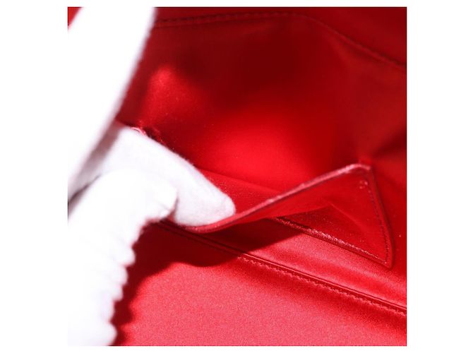 Borsa a tracolla vanity Miu Miu Matelasse in pelle 2way Rosso Oro Auth 182585A D'oro - vista 24