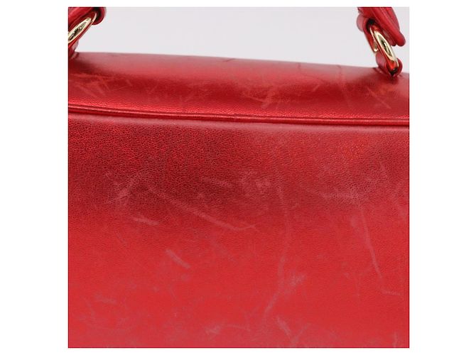 Borsa a tracolla vanity Miu Miu Matelasse in pelle 2way Rosso Oro Auth 182585A D'oro - vista 4