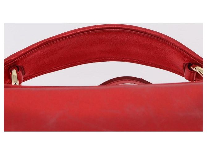 Borsa a tracolla vanity Miu Miu Matelasse in pelle 2way Rosso Oro Auth 182585A D'oro - vista 9