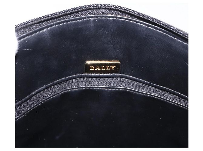 Borsa a Spalla con Catena BALLY in Pelle Nera e Oro Auth 184465 Nero D'oro - vista 16