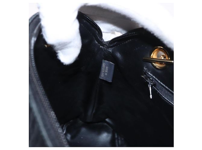 Borsa a Spalla con Catena BALLY in Pelle Nera e Oro Auth 184465 Nero D'oro - vista 19
