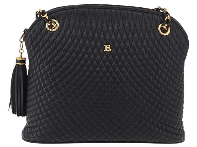 Borsa a Spalla con Catena BALLY in Pelle Nera e Oro Auth 184465 Nero D'oro - vista 2