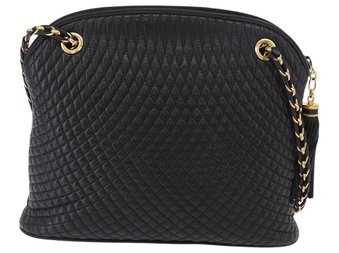 Borsa a Spalla con Catena BALLY in Pelle Nera e Oro Auth 184465 Nero D'oro - vista 3