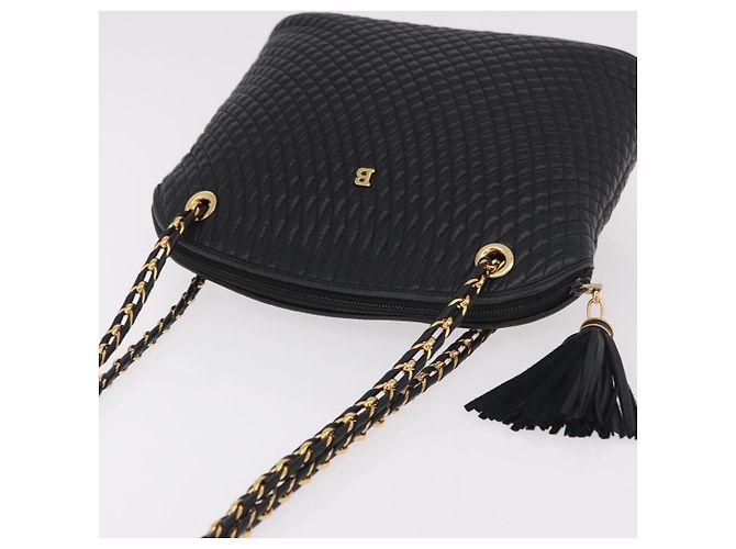 Borsa a Spalla con Catena BALLY in Pelle Nera e Oro Auth 184465 Nero D'oro - vista 6
