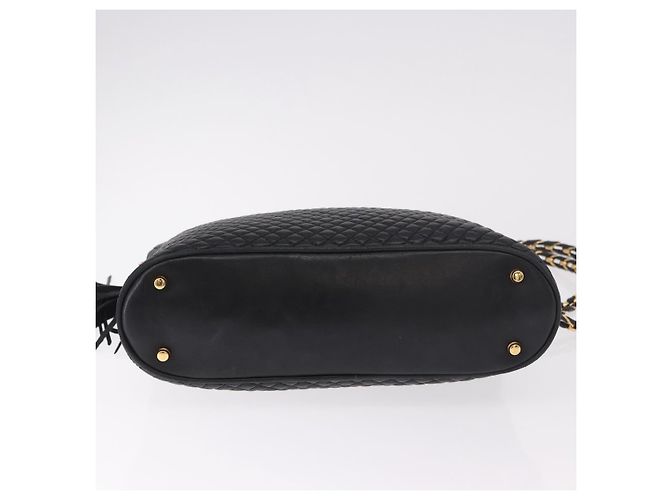 Borsa a Spalla con Catena BALLY in Pelle Nera e Oro Auth 184465 Nero D'oro - vista 9