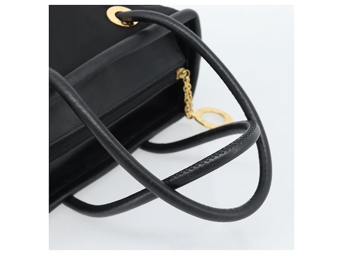 Céline Borsa a mano CELINE Circle Nylon Nero Oro Auth 184330 D'oro - vista 7