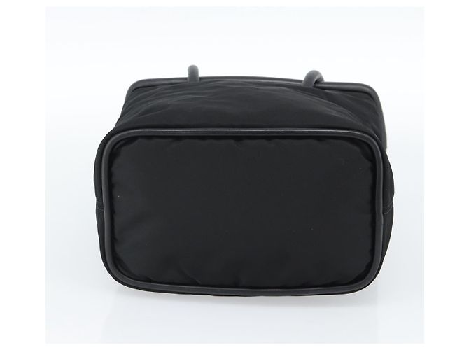 Céline Borsa a mano CELINE Circle Nylon Nero Oro Auth 184330 D'oro - vista 9