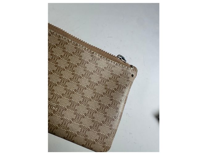16 Céline Pochette Vintage Celine C Monogram Canvas Beige Marrone - vista 4