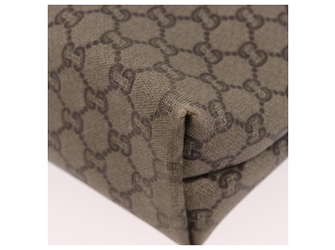 Borsa Tote GUCCI GUCCI Plus Supreme Web Sherry Line in PVC Beige Oro Auth gh2067 D'oro - vista 15